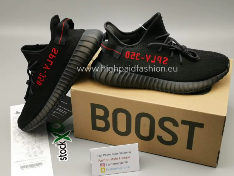 Yeezy Boost 350 V2 Black Red - Image 2