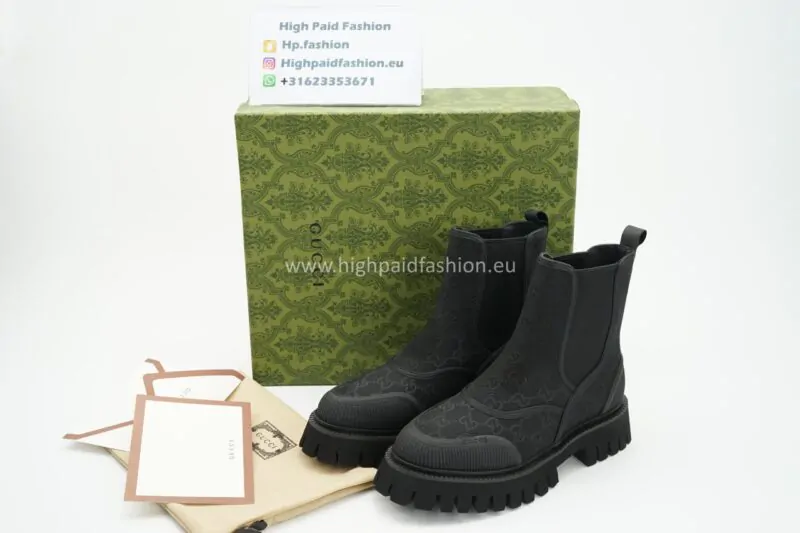 Gucci GG Canvas Ankle Boot Black - Image 2