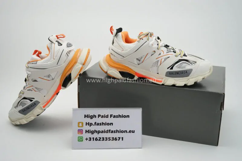 Balenciaga Track Runners White Orange - Image 3