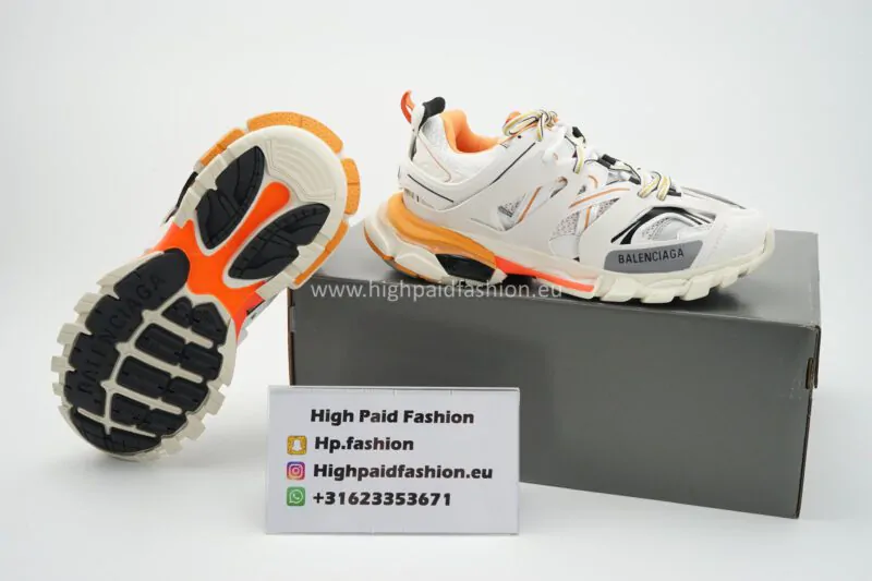 Balenciaga Track Runners White Orange - Image 4