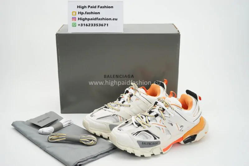 Balenciaga Track Runners White Orange - Image 2