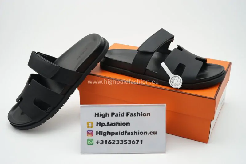 Hermes Chyper Sandals Black - Image 3