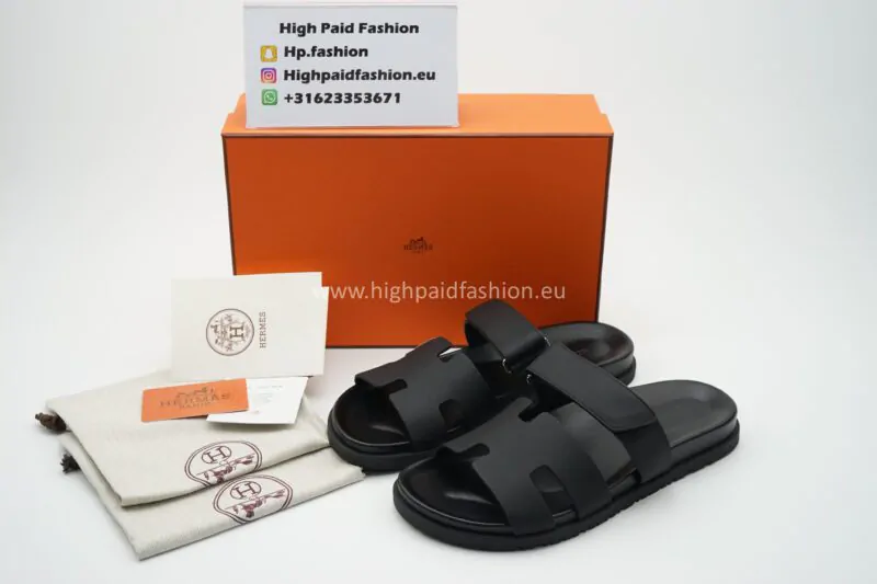 Hermes Chyper Sandals Black - Image 2