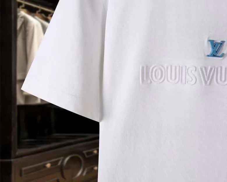 Louis Vuitton Shirt White With Blue Logo - Image 4